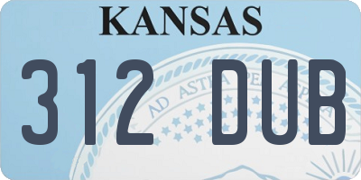 KS license plate 312DUB