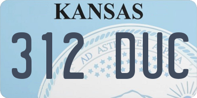 KS license plate 312DUC