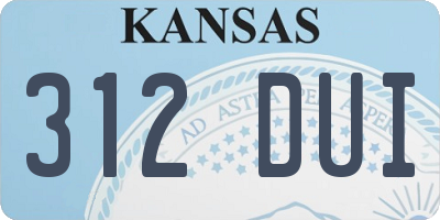 KS license plate 312DUI