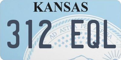 KS license plate 312EQL