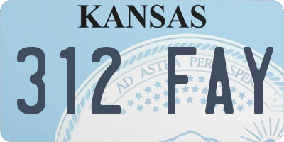 KS license plate 312FAY