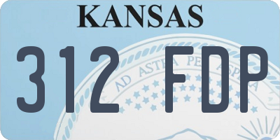 KS license plate 312FDP