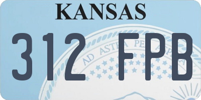 KS license plate 312FPB