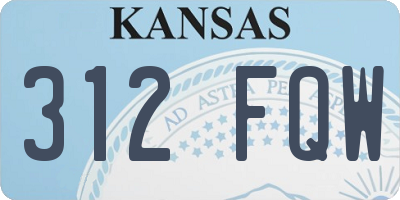 KS license plate 312FQW