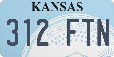 KS license plate 312FTN