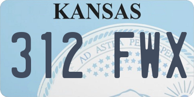 KS license plate 312FWX