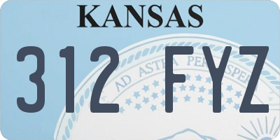 KS license plate 312FYZ