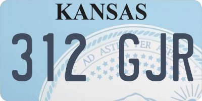 KS license plate 312GJR