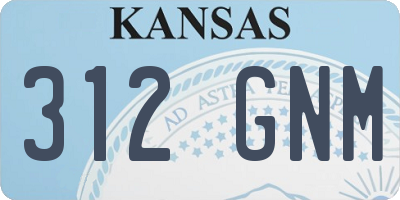 KS license plate 312GNM