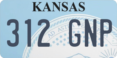 KS license plate 312GNP