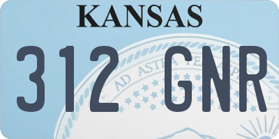 KS license plate 312GNR