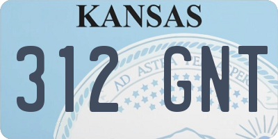 KS license plate 312GNT
