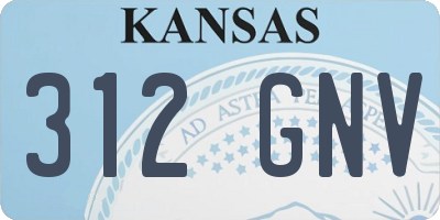 KS license plate 312GNV