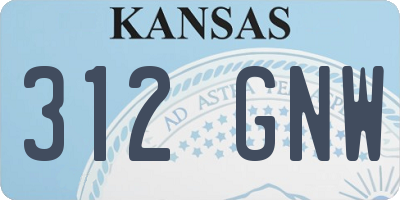 KS license plate 312GNW