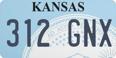 KS license plate 312GNX