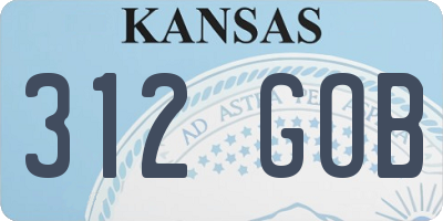 KS license plate 312GOB