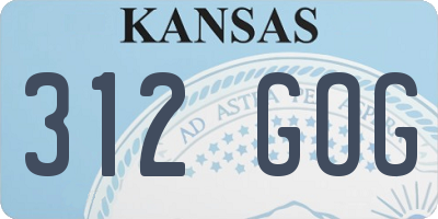 KS license plate 312GOG
