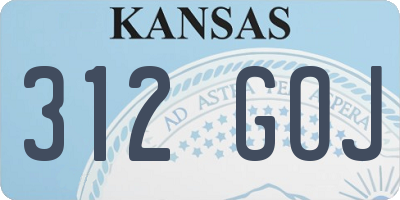 KS license plate 312GOJ