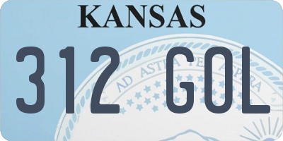 KS license plate 312GOL