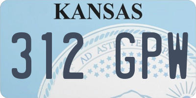 KS license plate 312GPW
