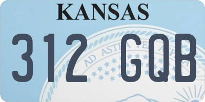 KS license plate 312GQB