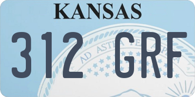 KS license plate 312GRF