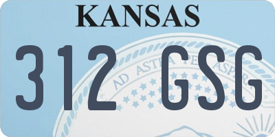 KS license plate 312GSG