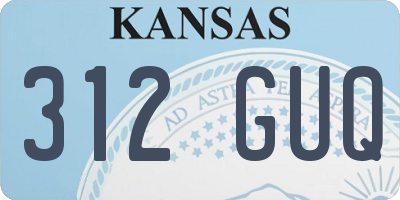 KS license plate 312GUQ