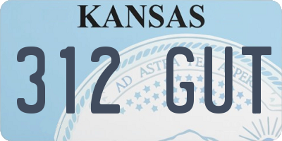 KS license plate 312GUT