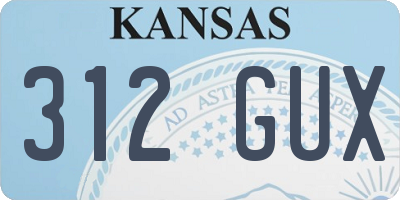 KS license plate 312GUX