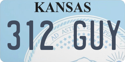 KS license plate 312GUY