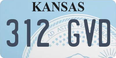 KS license plate 312GVD