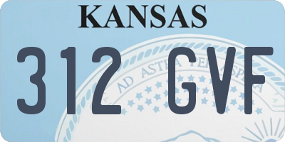 KS license plate 312GVF