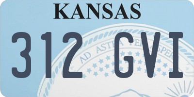 KS license plate 312GVI