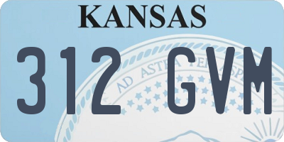 KS license plate 312GVM