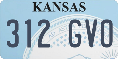 KS license plate 312GVO