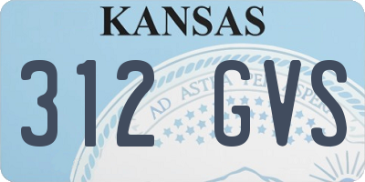 KS license plate 312GVS