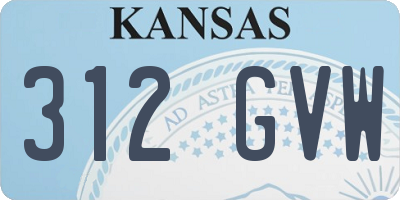 KS license plate 312GVW
