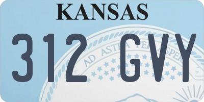 KS license plate 312GVY