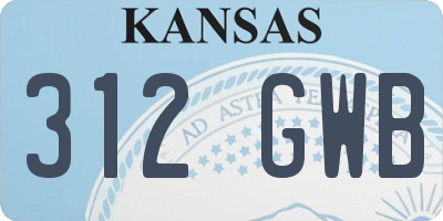 KS license plate 312GWB