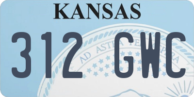 KS license plate 312GWC