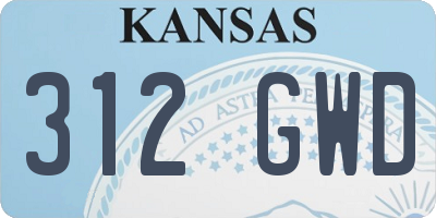 KS license plate 312GWD
