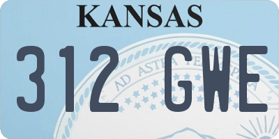 KS license plate 312GWE