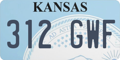 KS license plate 312GWF
