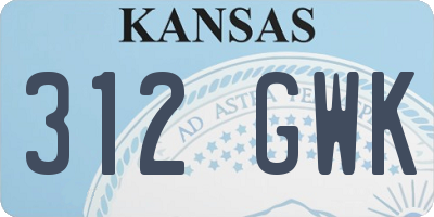 KS license plate 312GWK