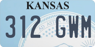 KS license plate 312GWM