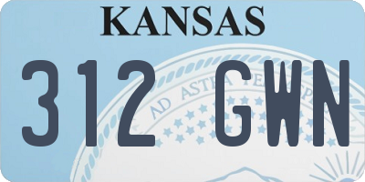 KS license plate 312GWN