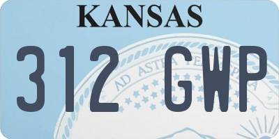 KS license plate 312GWP