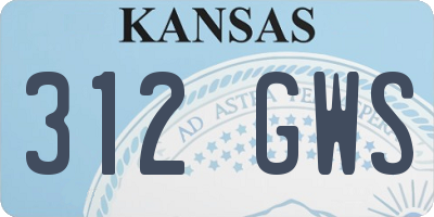KS license plate 312GWS