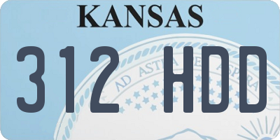 KS license plate 312HDD